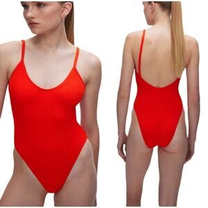 Good American Always Fits One-Piece Swimsuit Poppy Red Women Plus Size 2X/3X NWT